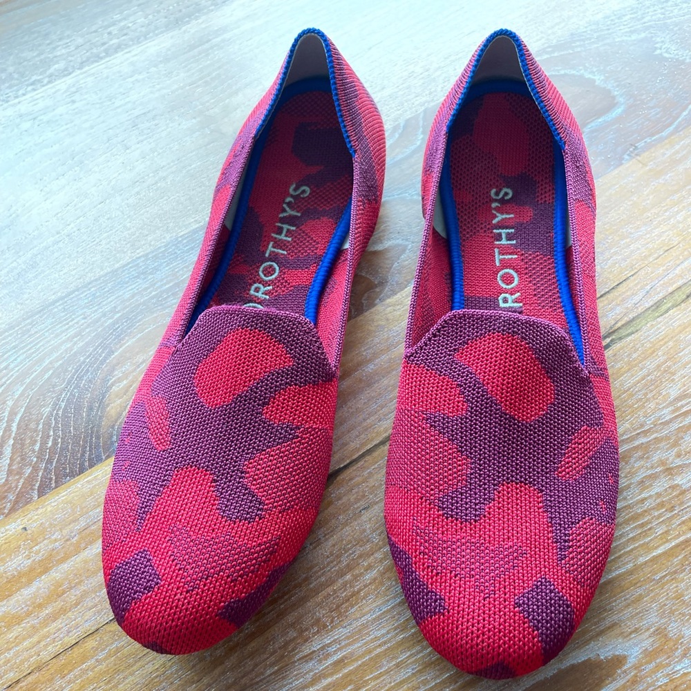 Red camo Rothys loafers! Too small - wore once. Like new!